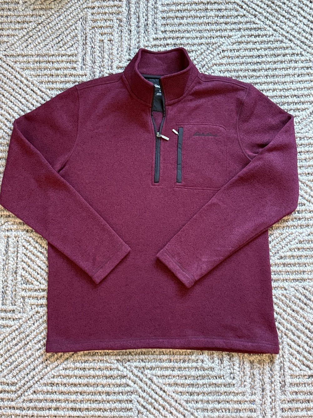 Eddie Bauer Men's Zip-Neck Fleece Pullover - Wine